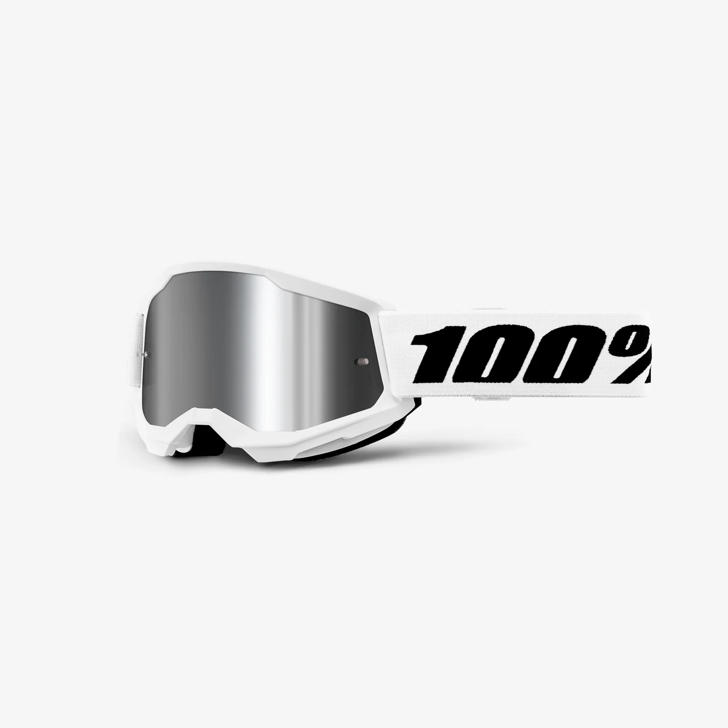 100% Strata 2 Crossbrille in Weiss mit silber verspiegelter Scheibe