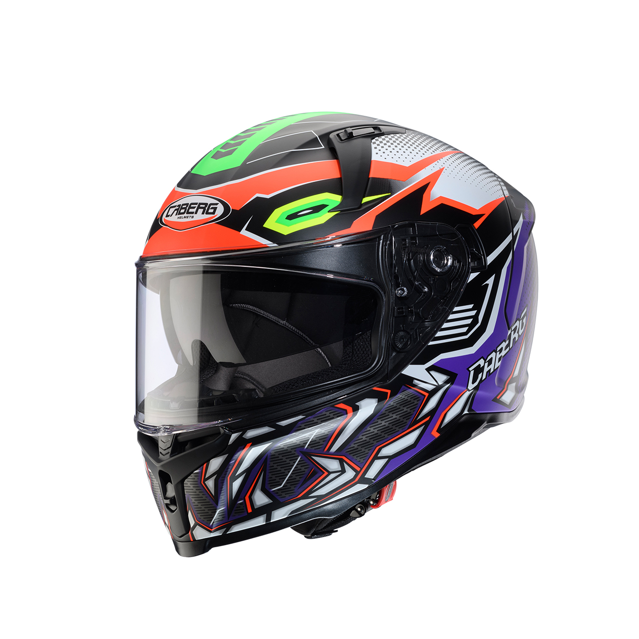 Caberg Avalon X Gurkha P2 Integralhelm Schwarz Violett Neon Seitenansicht