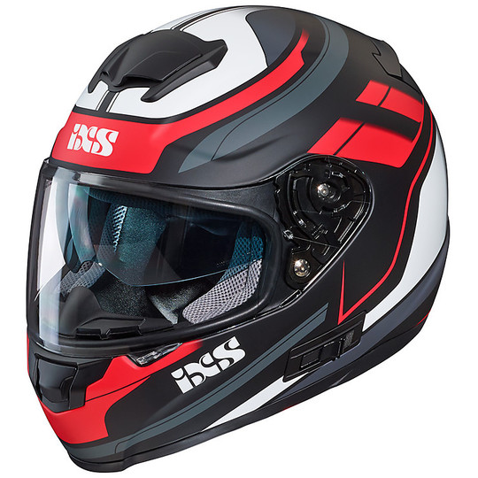 iXS 215 2.0 Integralhelm Schwarz matt/Rot/Weiss