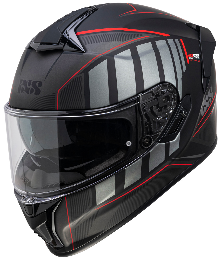 iXS 422 FG 2.1 Integralhelm in Mattschwarz/Rot, Grösse M
