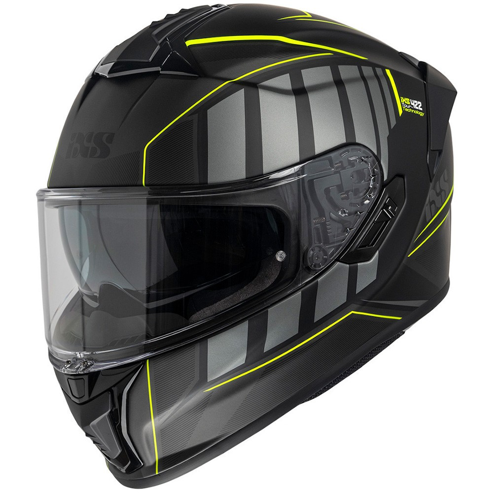 iXS 422 FG 2.1 Integralhelm in Schwarz matt mit Gelb-fluo-Akzenten
