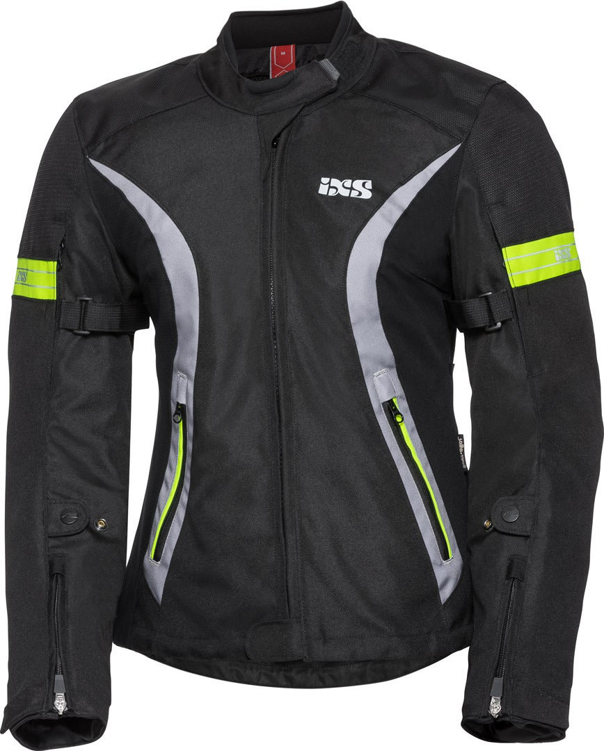 iXS Sport 5/8-ST Damen-Motorradjacke – Schwarz/Grau/Neongelb