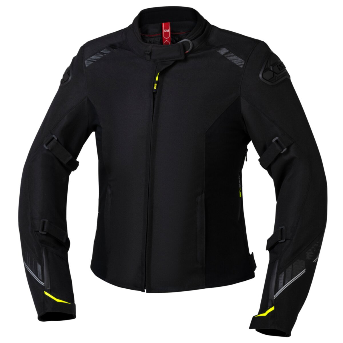 iXS Carbon-ST Damen-Motorradjacke in Schwarz mit neongelben Details