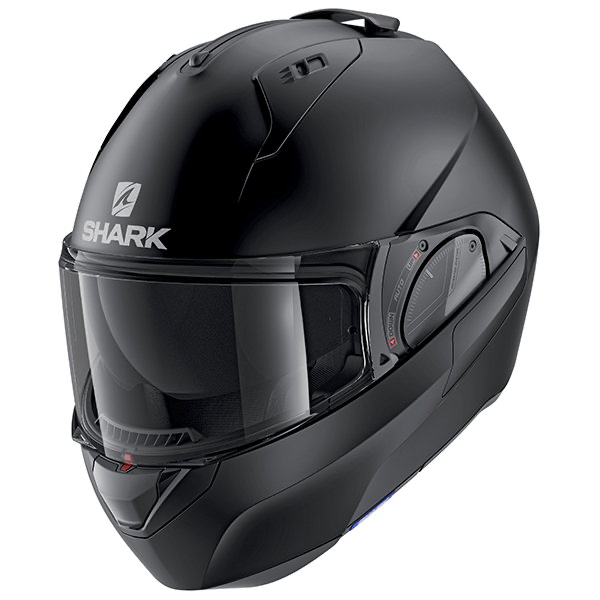 SHARK EVO-ES Blank Mat Klapphelm Schwarz matt Seitenansicht
