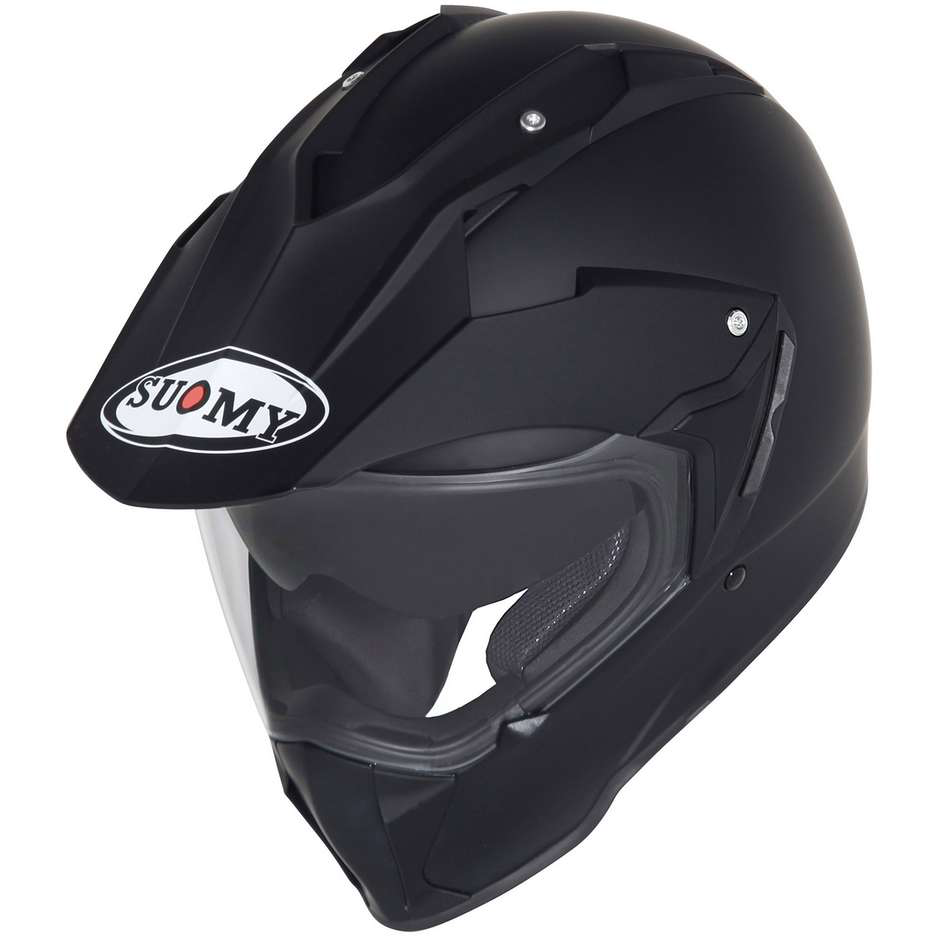 Suomy MX Tourer Adventurehelm in Schwarz matt mit Helmschirm und klarem Visier